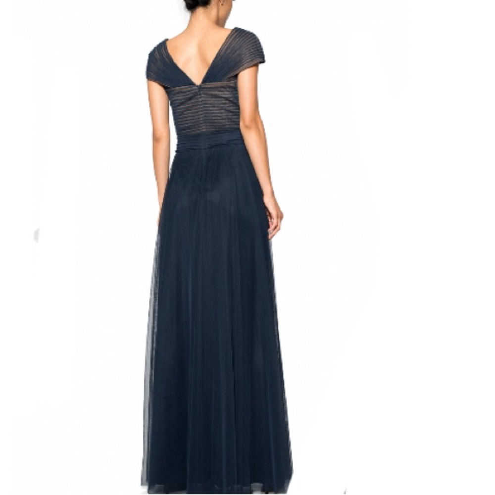 Tadashi Shoji dark blue tulle twist dress - Picture 2 of 6